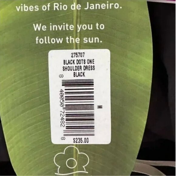 Farm Rio Black Dots One Shoulder Dress Size Medium NWT - Picture 15 of 15